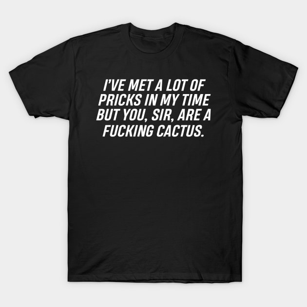 I've Met A Lot Of Pricks In My Time But You, Sir T-Shirt by HayesHanna3bE2e